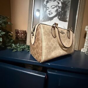 Coach Blocked Signature Rowan satchel crossbody